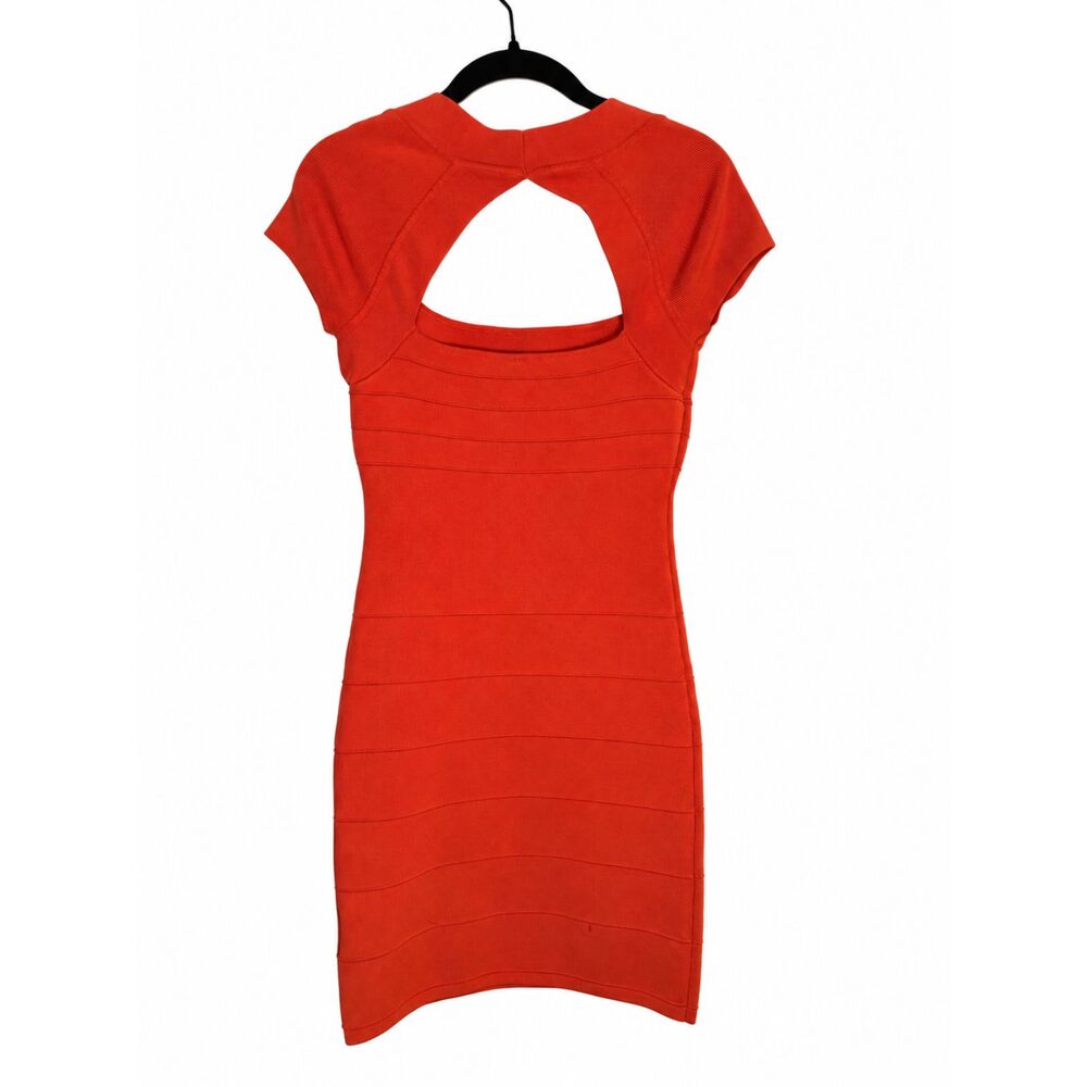 GUESS by Marciano Coral Bandage Bodycon Dress Cutout Short Sleeve S